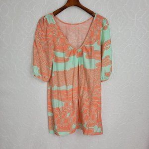 Needle & Thread Women's Orange & Green Shift Dress